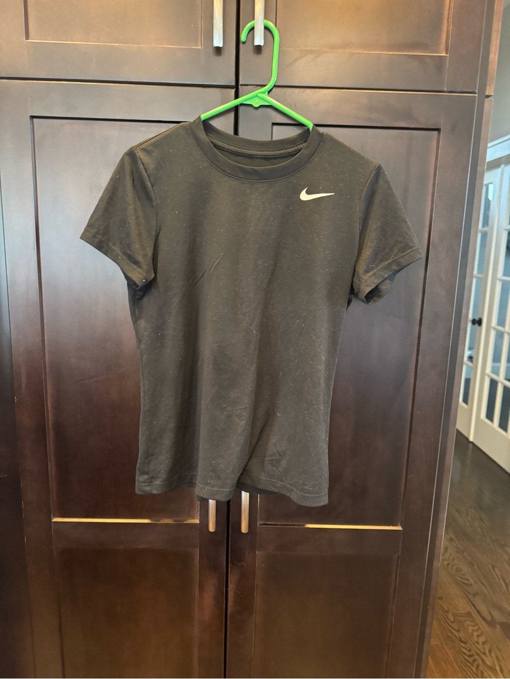 Nike Black Tee with Light Gray Swoosh and Print